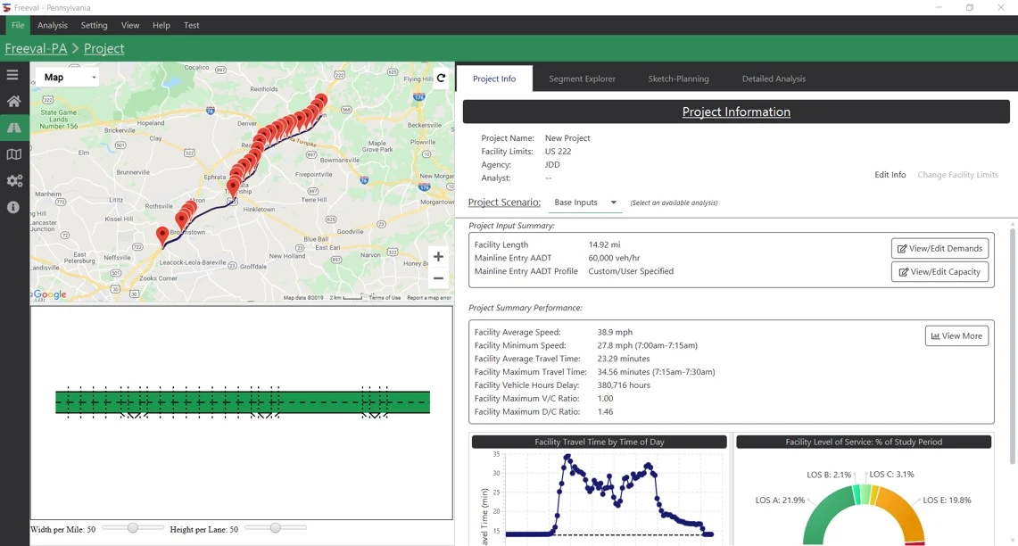 A screenshot of a website used to show project locations and other data points.